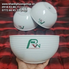 tô sứ trắng Minh Long lòng sâu 19cm (in logo nhãn hãng) - tô sứ minh long thân cao 19cm