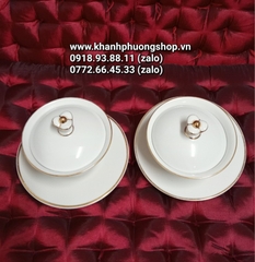 bộ chén uống trà Tulip sứ Minh Long 0.18L - bộ chén sứ uống trà có nắp minh long