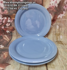 dĩa sứ tròn màu tím pastel size 27cm - dĩa sứ tròn màu tím
