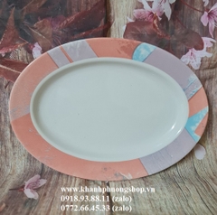 dĩa oval sứ Nhật cao cấp 32cm - dĩa hột xoài 32cm sứ nhật cao cấp