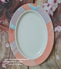 dĩa oval sứ Nhật cao cấp 32cm - dĩa hột xoài 32cm sứ nhật cao cấp