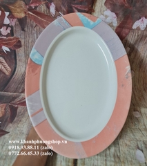 dĩa oval sứ Nhật cao cấp 32cm - dĩa hột xoài 32cm sứ nhật cao cấp