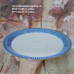 dĩa sứ Nhật vân nổi hoa trúc size 25cm - dĩa sứ nhật vân hoa
