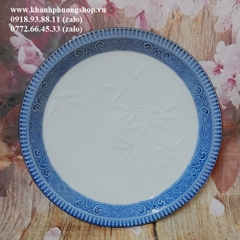 dĩa sứ Nhật vân nổi hoa trúc size 25cm - dĩa sứ nhật vân hoa