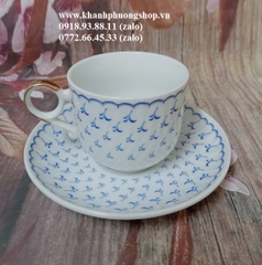 bộ tách dĩa uống trà sứ Nhật cao cấp - bộ tách uống trà sứ nhật họa tiết đơn giản