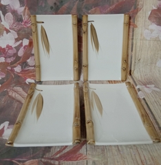 khay sứ để sushi vẽ trúc gốm sứ Nhật cao cấp - khay chữ nhật để sushi