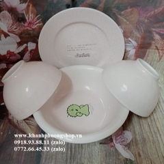 bộ chén tô dĩa sứ màu hồng phấn - tô chén dĩa màu hồng