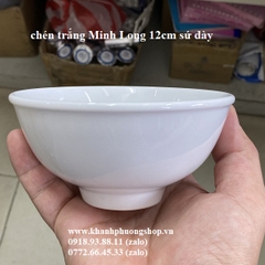 bộ 10 chén sứ trắng Minh Long 12cm - chén sứ minh long 12cm