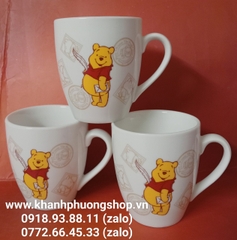 ly sứ uống nước hoạt hình Disney gấu pool vàng 300ml - ly sứ mẫu hoạt hình disney
