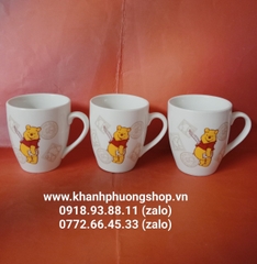 ly sứ uống nước hoạt hình Disney gấu pool vàng 300ml - ly sứ mẫu hoạt hình disney
