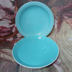 bộ 2 dĩa sứ lòng sâu màu xanh ngọc bích size 18cm - dĩa sứ màu xanh ngọc