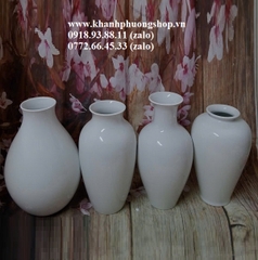 Bình hoa sứ trắng Minh Long nhiều kích thước - bình cắm hoa sứ Minh Long
