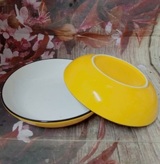 Dĩa sứ lòng sâu 18cm màu xanh biển - dĩa sứ sâu lòng size 18cm