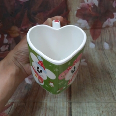 Ly sứ hình trái tim 360ml - ly sứ mẫu Giáng Sinh, Noel