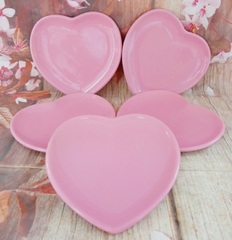Dĩa sứ hình trái tim màu hồng pastel siêu đẹp - đĩa sứ hình trái tim