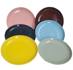 dĩa sứ Nhật cao cấp màu pastel dày đẹp - dĩa sứ tròn 20cm màu pastel