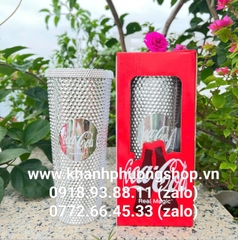 Ly kim cương giữ nhiệt 2 lớp siêu dày, siêu to 710ml - ly kim cương