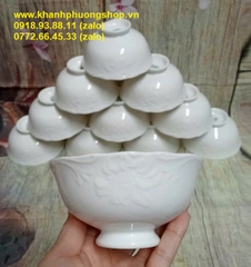Bộ 10 chén cơm Đài Cát gốm sứ Minh Long - chén sứ minh long