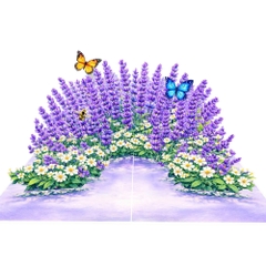Thiệp nổi 3D  Vườn hoa Lavender và hoa cúc