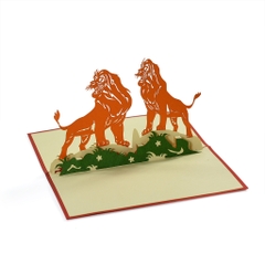 Thiệp 3d handmmade Sư tử Lion