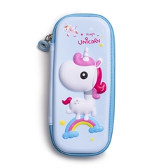 Hộp đựng bút EVA in hoạt hình 3D nổi ngựa Pony/ Unicorn màu xanh MV-03