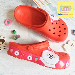 Dép cá sấu Crocs Band thỏ Line Friends màu đỏ