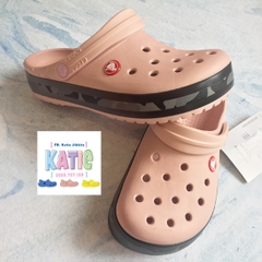 Dép cá sấu Crocs Band màu Hồng nhạt đế lính