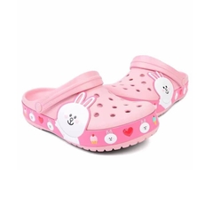 Dép cá sấu Crocs trẻ em Band hình thỏ Line Friends màu hồng