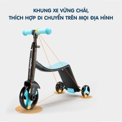 Xe chòi chân/ scooter/ xe đạp CAYABE Nadle 3 trong 1 TF3 màu xanh