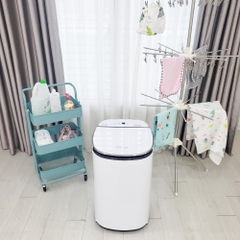 Máy giặt mini DOUX Lux phiên bản cảm ứng 2022, có diệt khuẩn quần áo UV (lồng giặt 4.5 kg) màu trắng - hồng