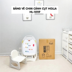 Bảng vẽ nam châm cho bé chim cánh cụt CAYABE Holla điều chỉnh được độ cao màu xám trắng (tặng bộ nam châm chữ số, bông lau bảng)