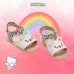 Giày Sandal bé gái mèo Kitty màu trắng đốm đen