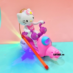 Đồ chơi có đèn pin cho bé mèo Hello Kitty lái xe hơi