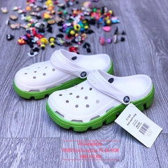 Dép sục cá sấu Crocs Duet Sport màu Trắng đế Xanh Lá