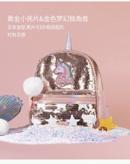 Ba lô trẻ em ngựa kỳ lân Unicorn/ Pony CAYABE màu vàng đồng lấp lánh