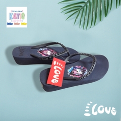 Dép Lào Feetlove 3 cm xanh đen hình con sói