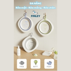 Thau chậu rửa mặt cho bé gấp gọn BABY FINLEY màu Xám - Xanh mint - Tím pastel (FL-0112)