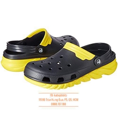 Dép cá sấu Crocs Duet Max màu Đen đế Vàng