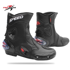 Giày bảo hộ đi phượt xe mo to Probiker Speed A004 cổ lửng màu đen