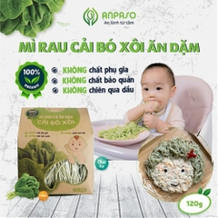 Mì ăn dặm hữu cơ cho bé cải bó xôi Organic Anpaso 300gr/120gr