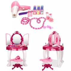 Đồ chơi bàn ghế trang điểm hình lâu đài gương thần kỳ cho bé size lớn màu hồng
