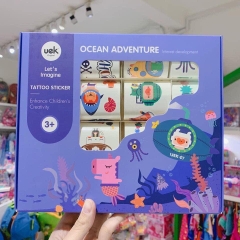 Bộ sticker hình xăm hoạt hình dán cho trẻ em Ocean adventure chính hãng