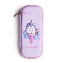 Hộp đựng bút EVA in hoạt hình 3D nổi que kem ngựa Pony/ Unicorn màu hồng MV-06