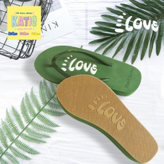 Dép kẹp nữ Feetlove 3 cm xanh lá hình logo Feetlove