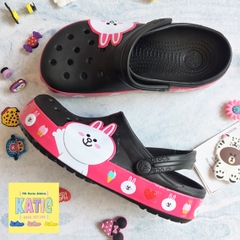 Dép cá sấu Crocs Band thỏ Line Friends màu đen