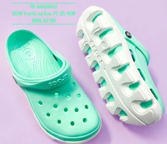 Dép sục cá sấu Crocs Duet Sport màu Xanh Ngọc đế Trắng