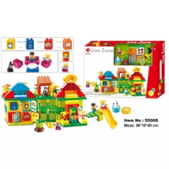 Đồ chơi lắp ghép Lego Smoneo Duplo Hoạt động mỗi ngày của bé Toys House 175 chi tiết - 55008
