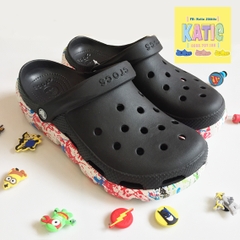 Dép cá sấu Crocs Duet Sport màu Đen đế sơn