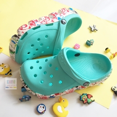 Dép cá sấu Crocs Duet Sport màu Xanh ngọc đế sơn