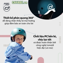 Mũ nón bảo hộ PHẢN QUANG cho bé xe đạp, xe scooter Scoot and Ride khi chơi thể thao - size XXS (màu xanh FOREST)